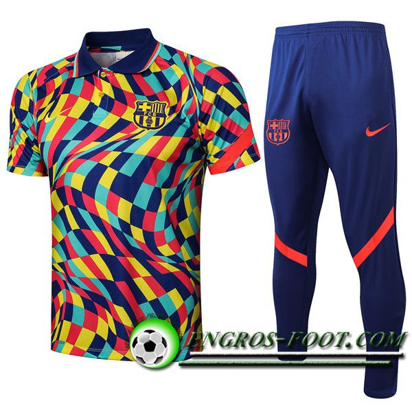 Ensemble Polo FC Barcelone + Pantalon Jaune/Bleu 2021/2022