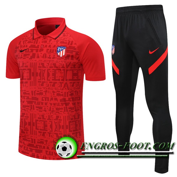 Ensemble Polo Atletico Madrid + Pantalon Rouge 2021/2022