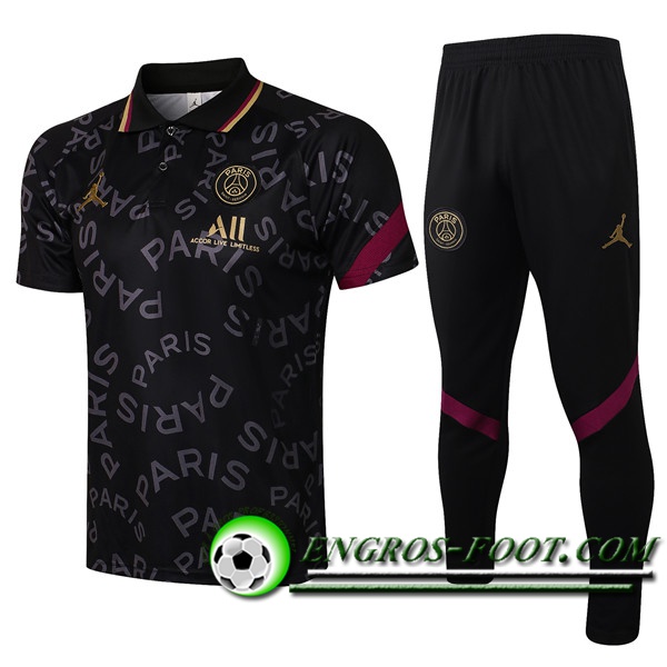 Ensemble Polo Jordan PSG + Pantalon Noir 2021/2022