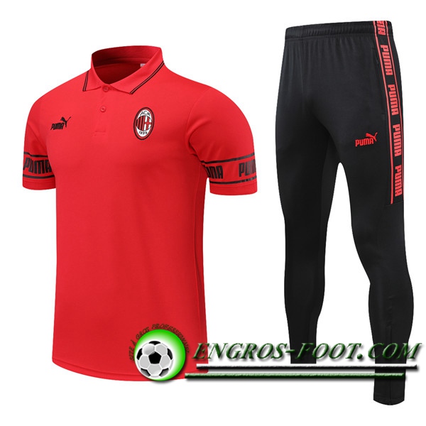 Ensemble Polo Milan AC + Pantalon Rouge 2021/2022