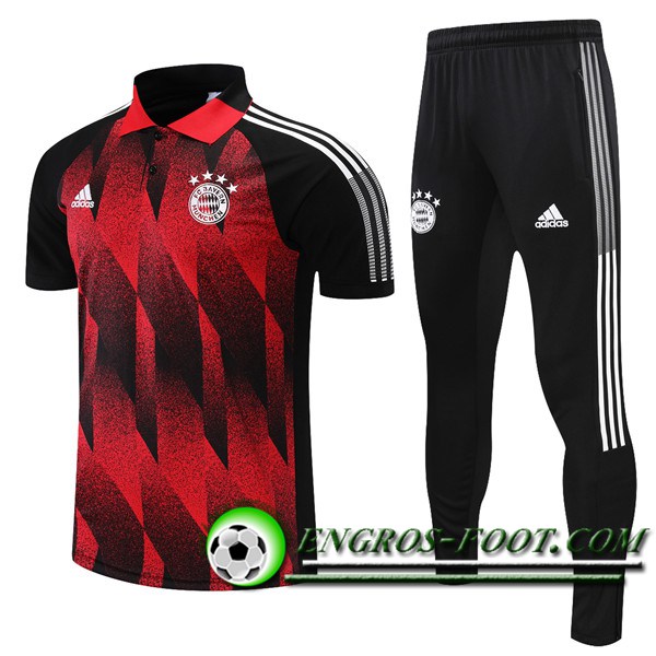 Ensemble Polo Bayern Munich + Pantalon Rouge/Noir 2021/2022