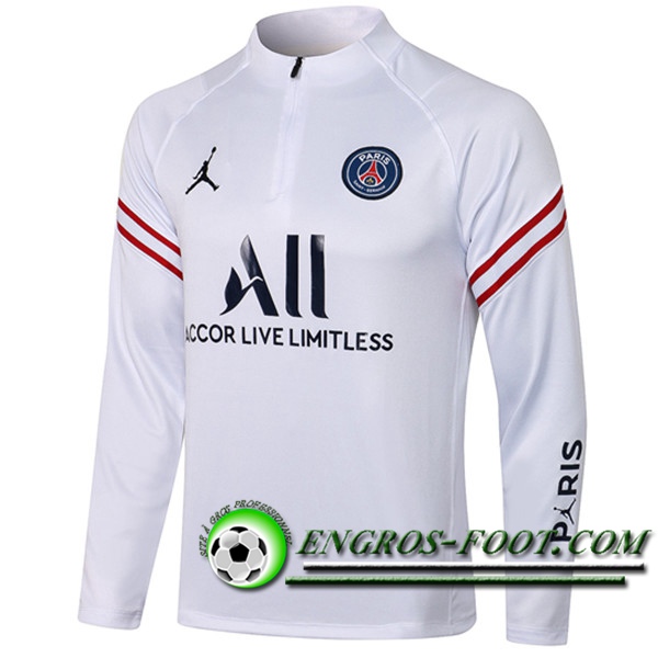 Sweatshirt Training Jordan PSG Blanc 2021/2022