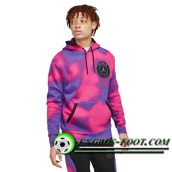 Sweatshirt Training Capuche Jordan PSG Bleu/Rose 2021/2022