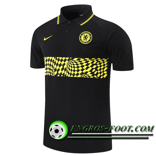 Polo Foot FC Chelsea Noir/Jaune 2021/2022