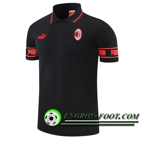 Polo Foot Milan AC Noir/Rouge 2021/2022