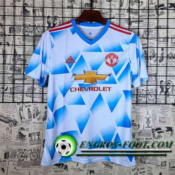 Training T-Shirts Manchester United Blanc/Bleu 2021/2022