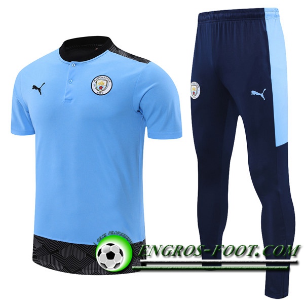 Ensemble Training T-Shirts Manchester City + Pantalon Bleu 2021/2022