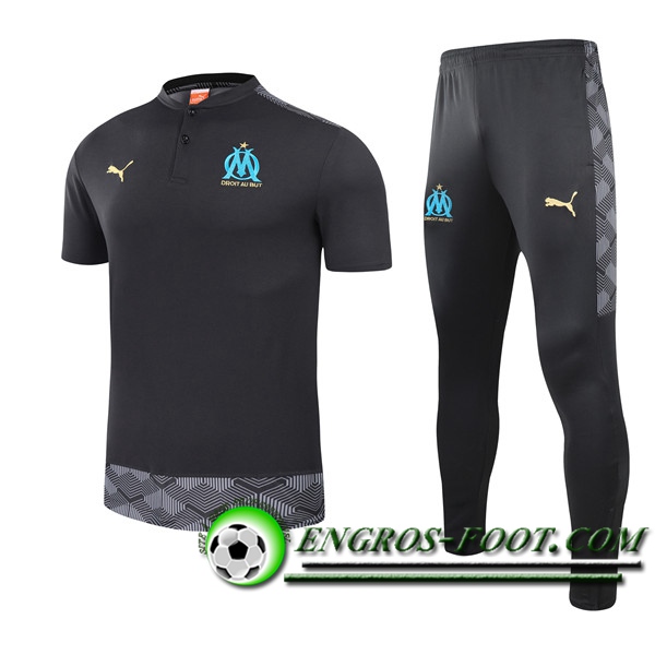 Ensemble Training T-Shirts Marseille OM + Pantalon Noir 2021/2022