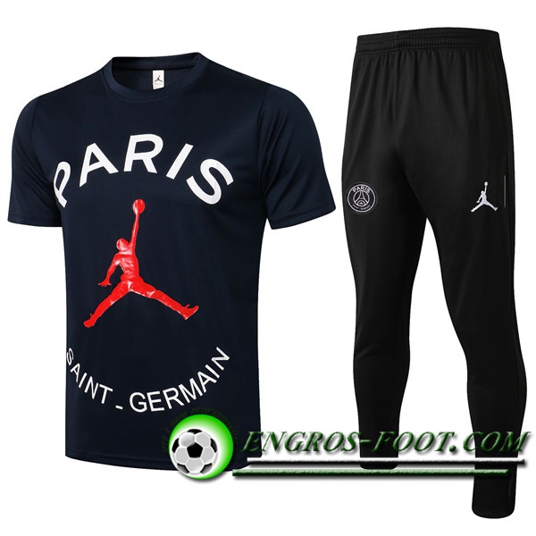 Ensemble Training T-Shirts PSG Jordan + Pantalon Noir/Blanc 2021/2022