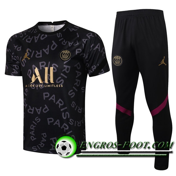 Ensemble Training T-Shirts PSG Jordan + Pantalon Noir 2021/2022