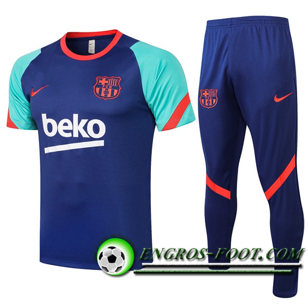 Ensemble Training T-Shirts FC Barcelone + Pantalon Bleu 2021/2022