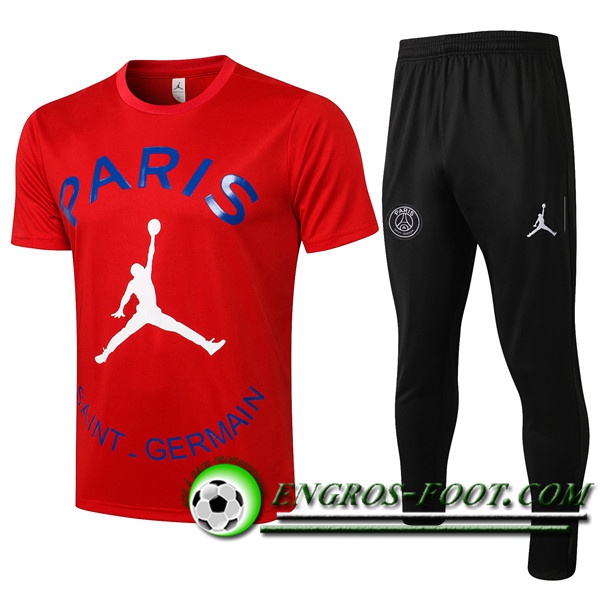 Ensemble Training T-Shirts PSG Jordan + Pantalon Rouge 2021/2022