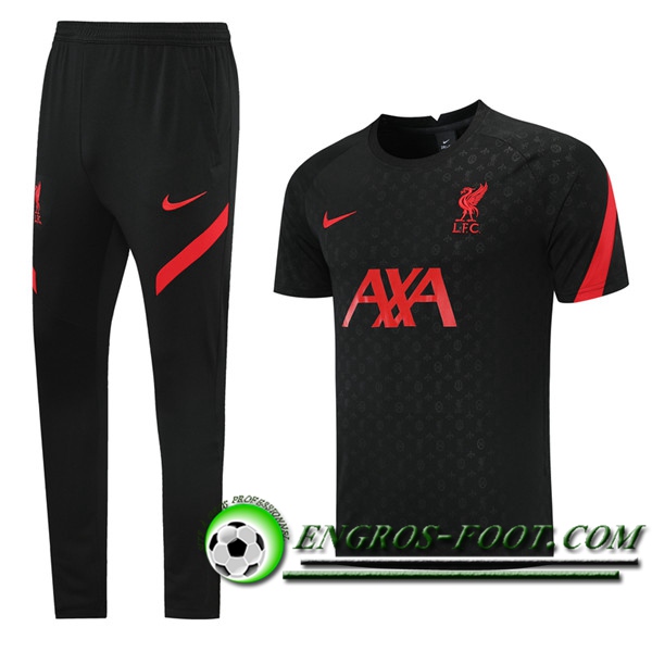 Ensemble Training T-Shirts FC Liverpool + Pantalon Noir 2021/2022