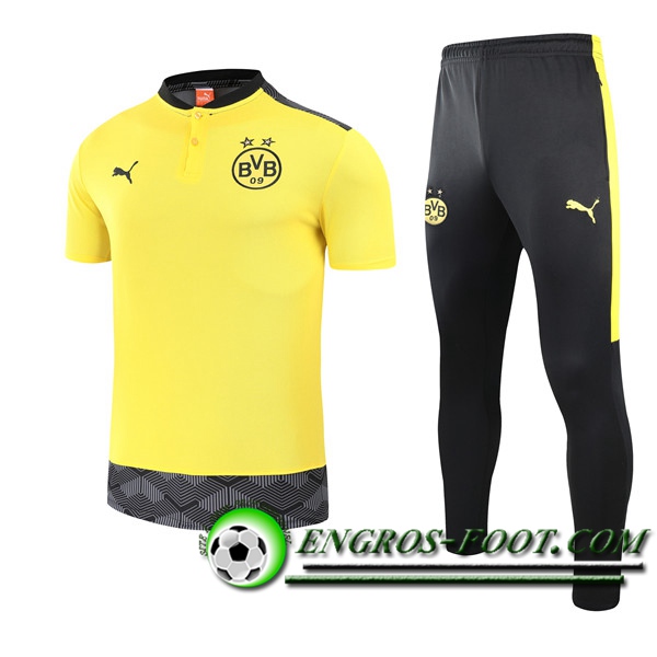 Ensemble Training T-Shirts Dortmund BVB + Pantalon Jaune 2021/2022