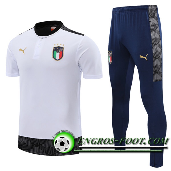 Ensemble Training T-Shirts Italie + Pantalon Blanc 2021/2022