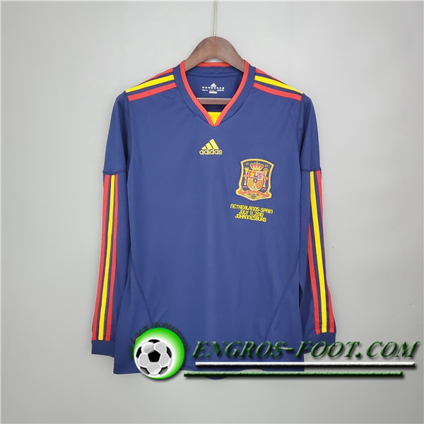 Maillot de Foot Espagne Retro Exterieur Manche Longue 2010