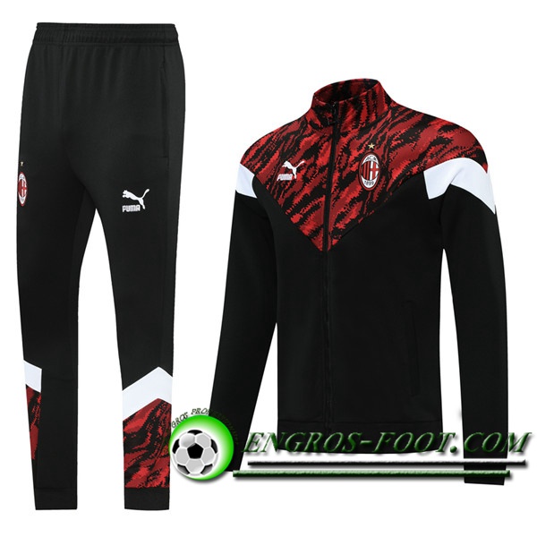 Ensemble Survetement de Foot - Veste Milan AC Rouge/Noir 2021/2022