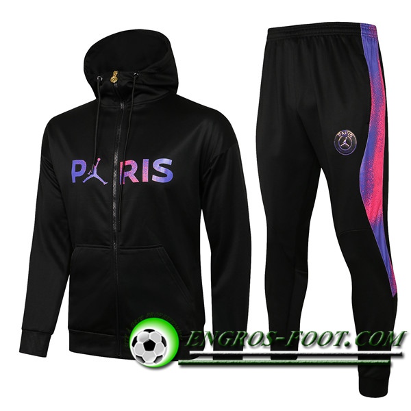 Ensemble Veste A Capuche Survetement - Veste Jordan PSG Noir 2021/2022