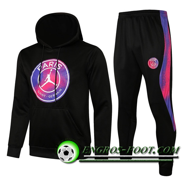 Ensemble Veste A Capuche Survetement Foot Jordan PSG Noir 2021/2022