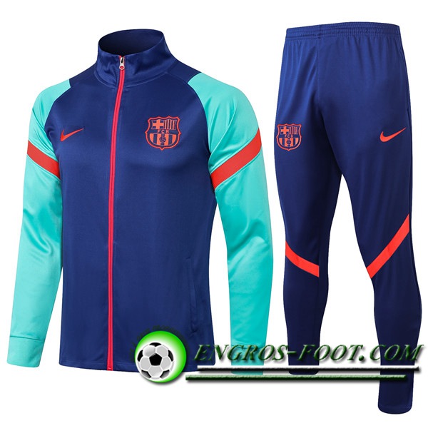 Ensemble Survetement de Foot - Veste FC Barcelone Bleu/Vert 2021/2022