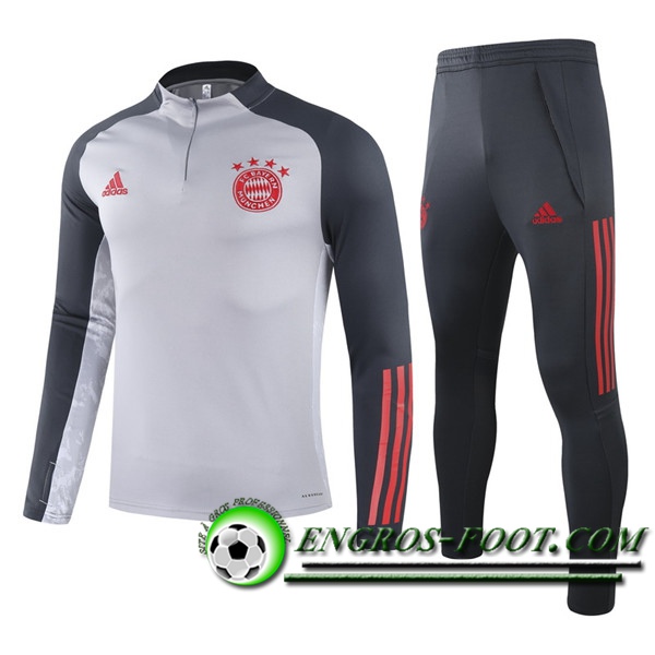 Ensemble Survetement de Foot Bayern Munich Enfant Gris 2020/2021