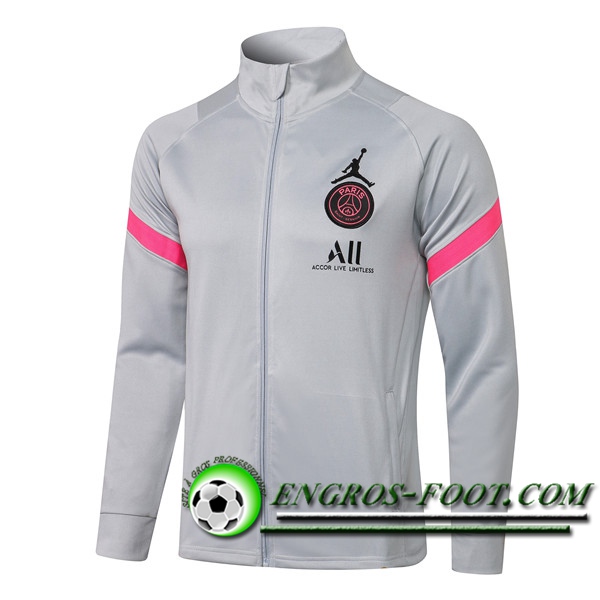 Nouveaux Veste Foot Jordan PSG Grise 2021/2022