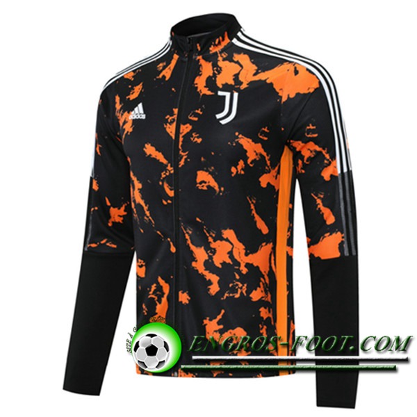 Nouveaux Veste Foot Juventus Noir/Orange 2021/2022