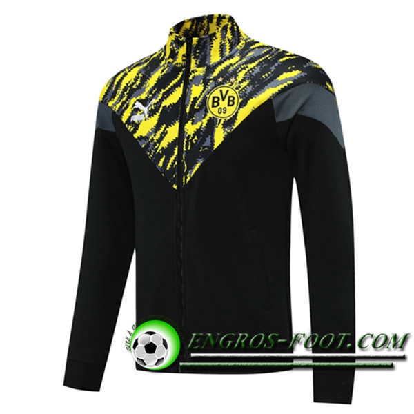 Nouveaux Veste Foot Dortmund BVB Noir/Jaune 2021/2022