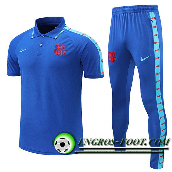 Ensemble Polo FC Barcelone + Pantalon Bleu 2021/2022 -01