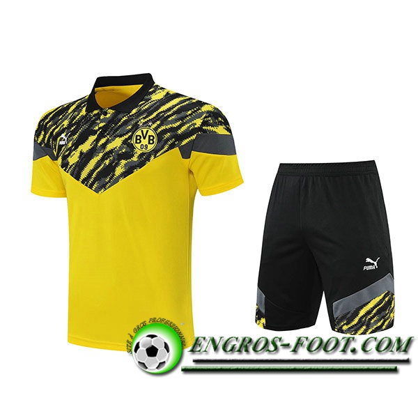 Ensemble Polo Dortmund BVB + Shorts Jaune/Noir 2021/2022