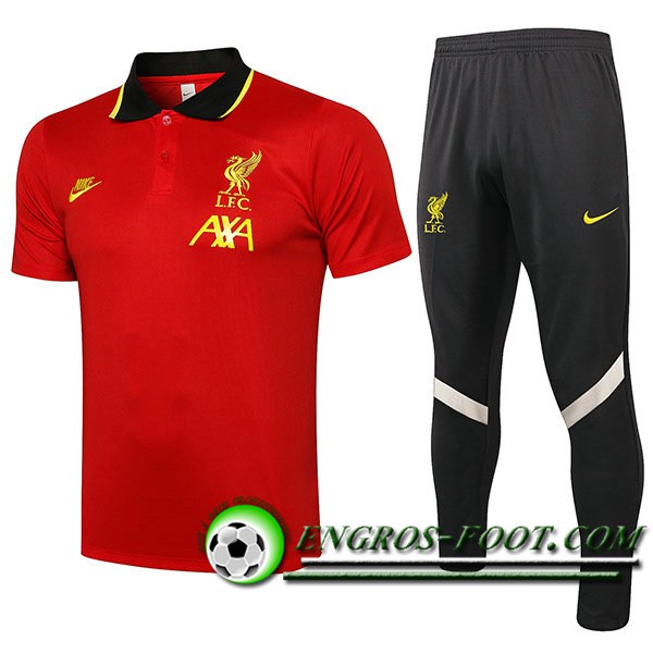 Ensemble Polo FC Liverpool + Pantalon Rouge/Noir 2021/2022