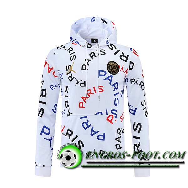 Sweatshirt Training Capuche Jordan PSG Blanc 2021/2022