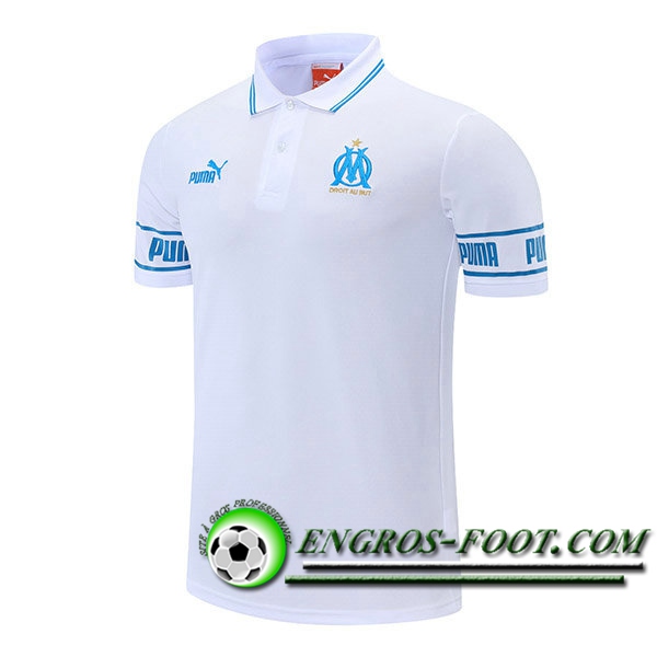 Polo Foot Marseille OM Bleu/Blanc 2021/2022