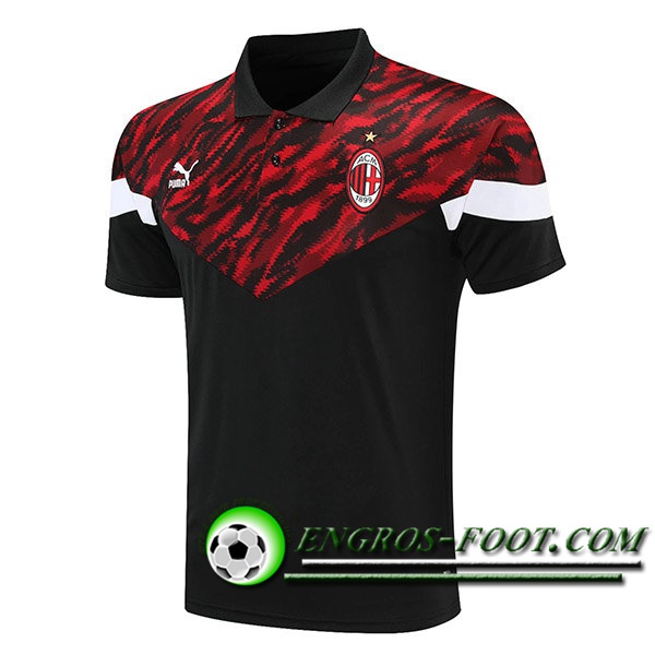 Polo Foot Milan AC Rouge/Noir 2021/2022