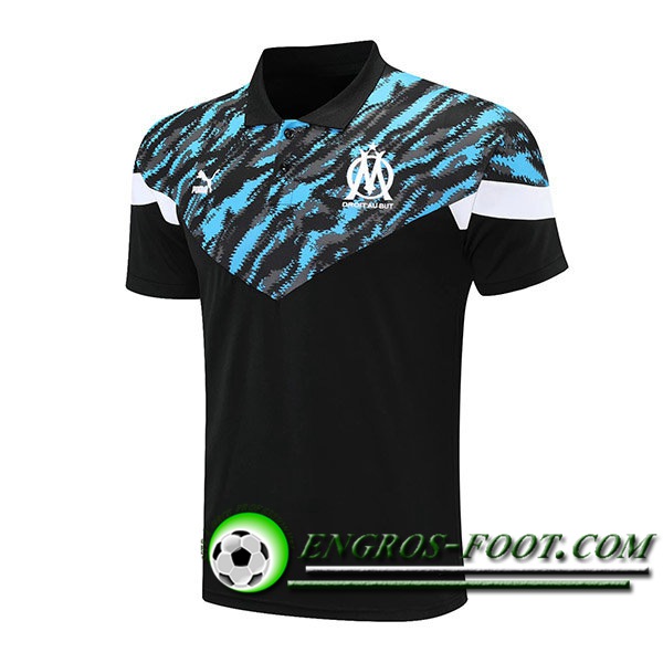 Polo Foot Marseille OM Noir/Bleu 2021/2022