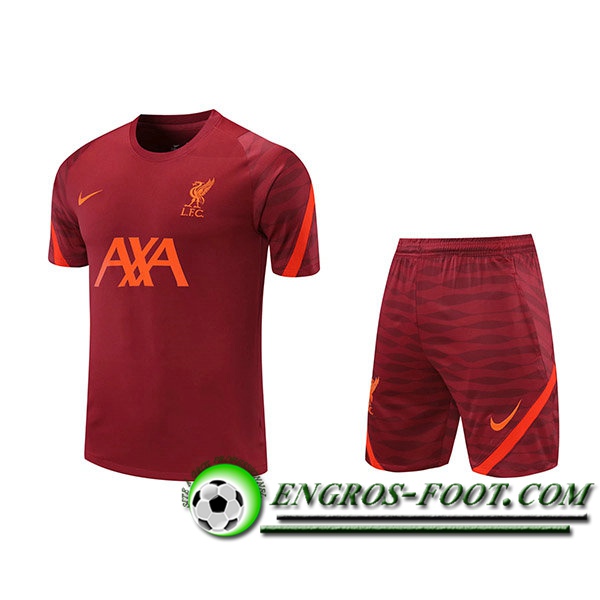 Ensemble Training T-Shirts FC Liverpool + Shorts Rouge 2021/2022