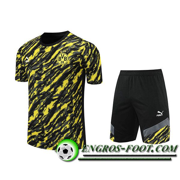 Ensemble Training T-Shirts Dortmund BVB + Shorts Noir/Jaune 2021/2022