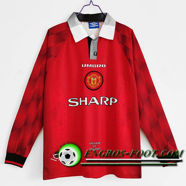 Maillot de Foot Manchester United Retro Domicile Manche Longue 1996/1997