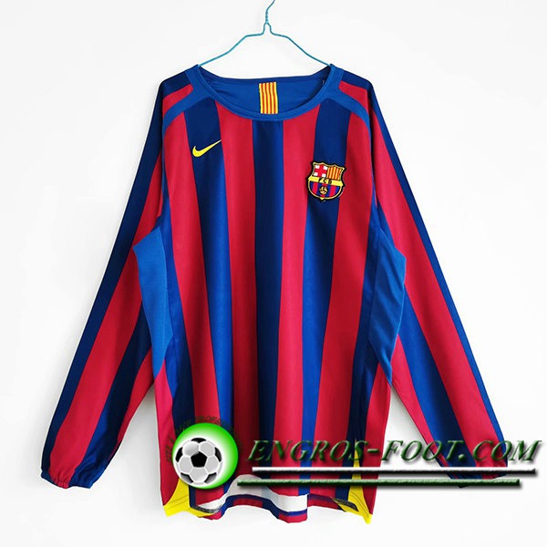 Maillot de Foot FC Barcelone Retro Domicile Manche Longue 2005/2006