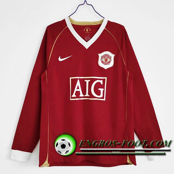 Maillot de Foot Manchester United Retro Domicile Manche Longue 2006/2007