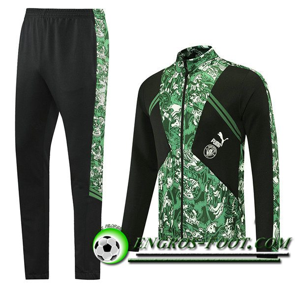 Ensemble Survetement de Foot - Veste Manchester City Noir/Vert 2021/2022