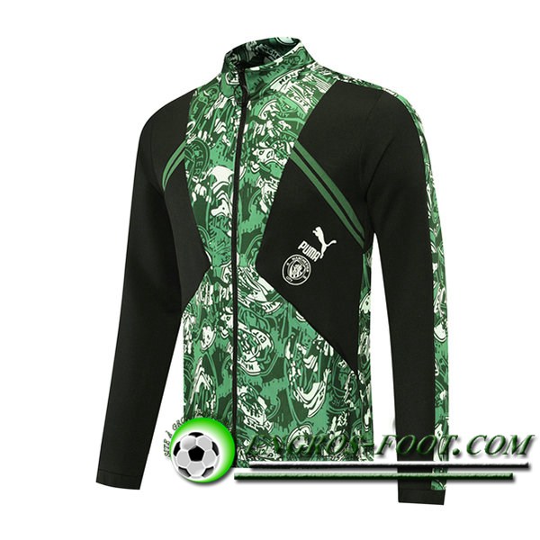 Nouveaux Veste Foot Manchester City Noir/Vert 2021/2022