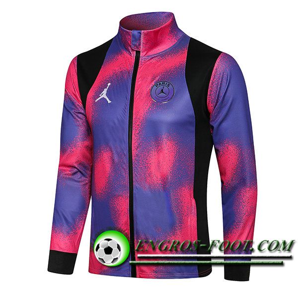 Nouveaux Veste Foot Jordan PSG Noir/Pourpre/Rouge 2021/2022