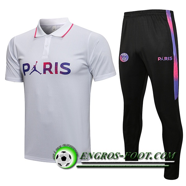 Ensemble Polo Jordan PSG + Pantalon Blanc Classic 2021/2022