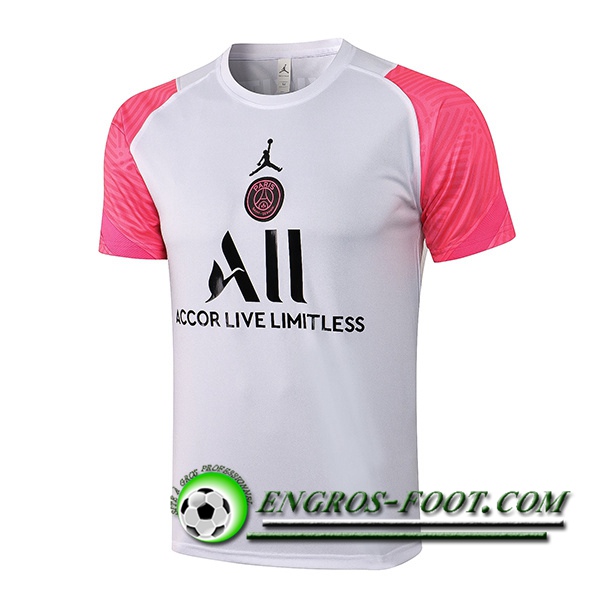 Training T-Shirts Jordan PSG Classic Blanc/Rose 2021/2022