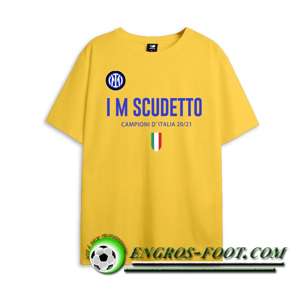 T-Shirts Inter Milan Scudetto Jaune 2021