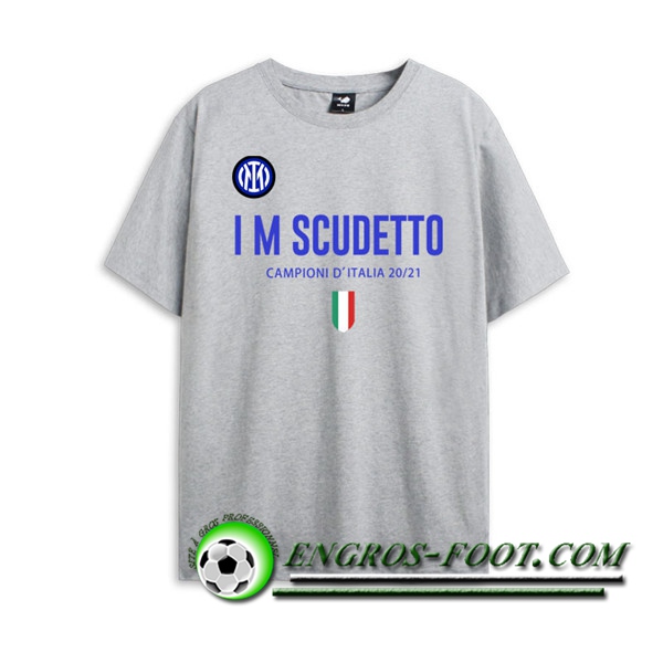 T-Shirts Inter Milan Scudetto Gris 2021