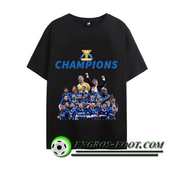 T-Shirts Inter Milan Serie A 19 Champions Noir 2021