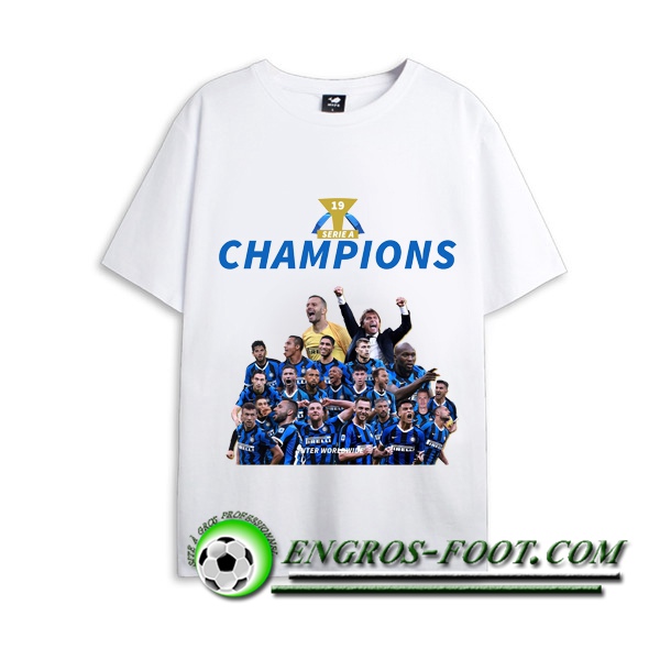 T-Shirts Inter Milan Serie A 19 Champions Blanc 2021