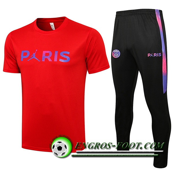 Ensemble Training T-Shirts Jordan PSG + Pantalon Rouge 2021/2022